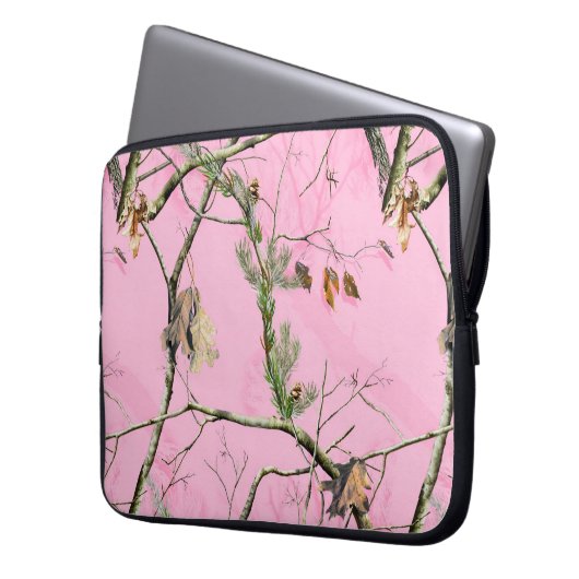 Rosa Camouflage Camouflage Jägerin 15" Notebook-Ca Laptopschutzhülle (Vorderseite Links)