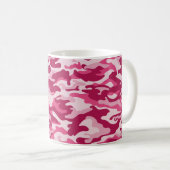 Rosa Camouflage Camouflage Kaffeetasse (VorderseiteRechts)
