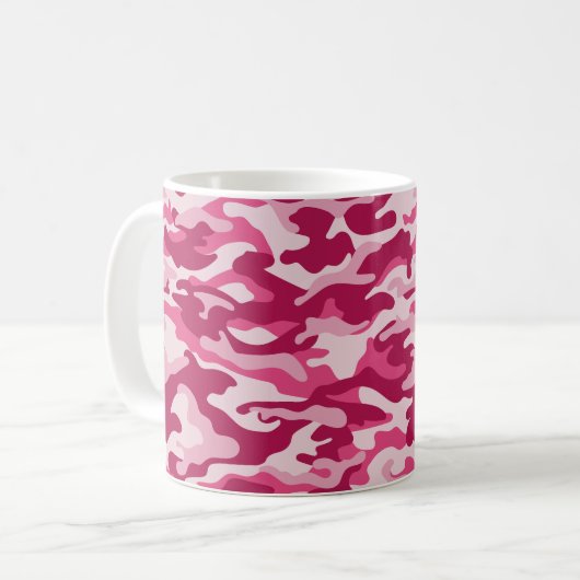 Rosa Camouflage Camouflage Kaffeetasse (Vorderseite Links)