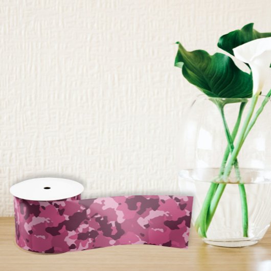 Rosa Camouflage Camouflage Militär Satinband
