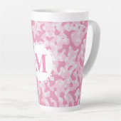 Rosa Camouflage Camouflage Monogramm Initial Milchtasse (Rechte Ecke)