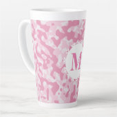Rosa Camouflage Camouflage Monogramm Initial Milchtasse (Linke Ecke)