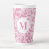 Rosa Camouflage Camouflage Monogramm Initial Milchtasse (Vorderseite)