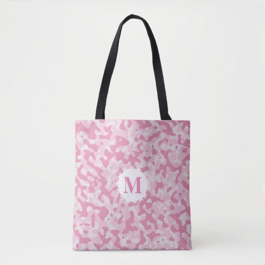 Rosa Camouflage Camouflage Monogramm Initial Tasche (Vorderseite)