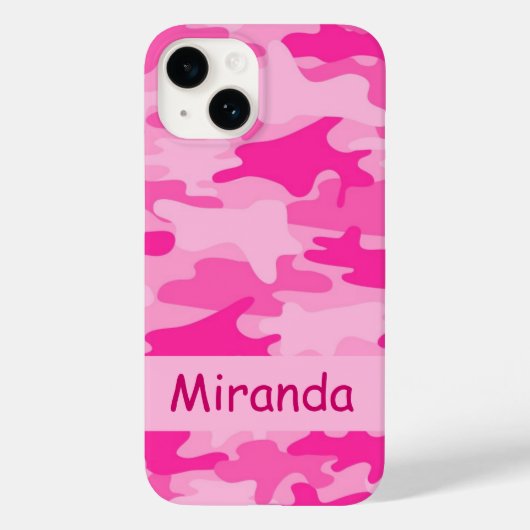 Rosa Camouflage Camouflage Name Personalisiert Case-Mate iPhone Hülle (Rückseite)
