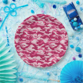 Rosa Camouflage Camouflage Pappteller (Party)