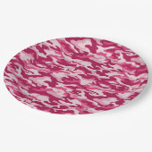 Rosa Camouflage Camouflage Pappteller (Schrägansicht)