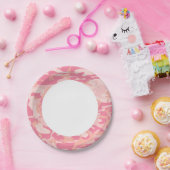 Rosa Camouflage. Camouflage Pappteller (Party)