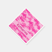 Rosa Camouflage Camouflage Personalisiert Name Par Serviette (Ecke)
