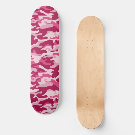 Rosa Camouflage Camouflage Skateboard (Vorderseite)