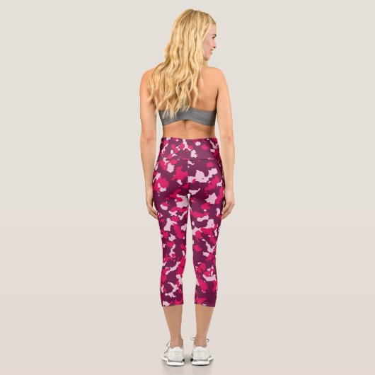 Rosa Camouflage Capri Leggings (Rückseite)
