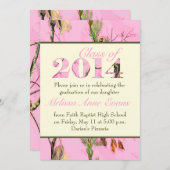 Rosa Camouflage Class of 2014 Abschluss Einladung (Vorne/Hinten)