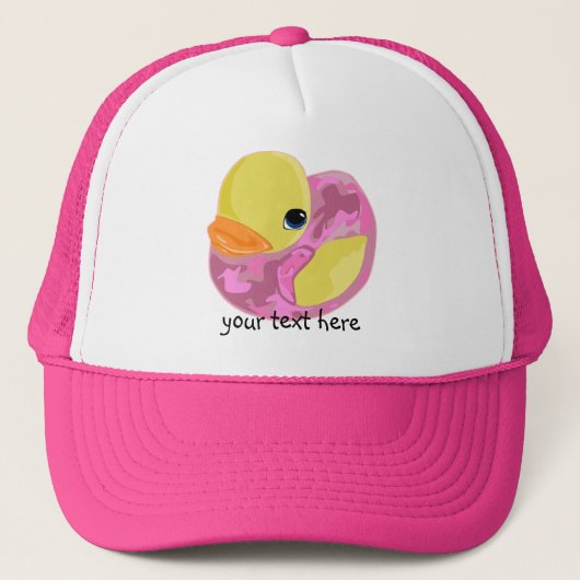 Rosa Camouflage Ducky Truckerkappe (Vorderseite)