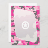 Rosa Camouflage-Einladungen Einladung (Vorne/Hinten)