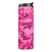 Rosa Camouflage Gelber Name Sportreisen Mod Reisen Thermosbecher (Nach links gedreht)