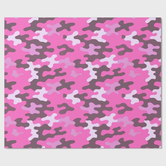 Rosa Camouflage Geschenkpapier (Flach)