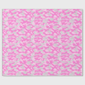 Rosa Camouflage Geschenkpapier (Flach)
