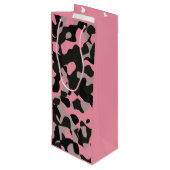 Rosa Camouflage Geschenktüte Für Weinflaschen (Rückseite Schrägansicht)