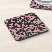Rosa Camouflage Getränkeuntersetzer (Linke Seite)