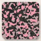 Rosa Camouflage Getränkeuntersetzer (Vorderseite)