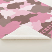 Rosa Camouflage Girly Camouflage Monogramm Name Sherpadecke (3/4)