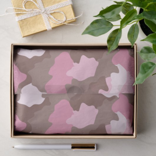 Rosa Camouflage Girly Camouflage Muster Seidenpapier (Geschenk)