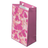 Rosa Camouflage-Girly Geschenk-Tasche Kleine Geschenktüte (Rückseite Schrägansicht)