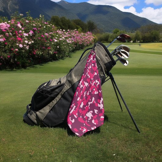 rosa Camouflage Golfhandtuch