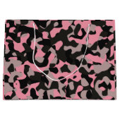 Rosa Camouflage Große Geschenktüte (Vorderseite)