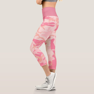 Rosa Camouflage Hoch waisted Capri Leggings