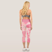 Rosa Camouflage Hoch waisted Capri Leggings (Rückseite)