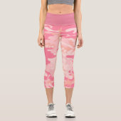 Rosa Camouflage Hoch waisted Capri Leggings (Vorderseite)