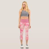 Rosa Camouflage Hoch waisted Capri Leggings (Vorderseite)
