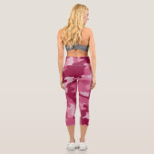 Rosa Camouflage Hochgebirge Capri Leggings (Rückseite)