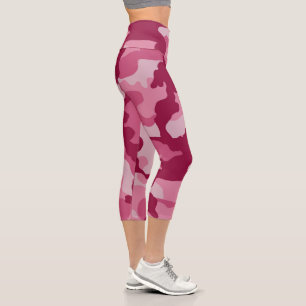 Rosa Camouflage Hochgebirge Capri Leggings