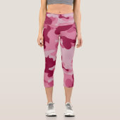 Rosa Camouflage Hochgebirge Capri Leggings (Vorderseite)