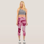 Rosa Camouflage Hochgebirge Capri Leggings (Vorderseite)