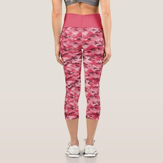 Rosa Camouflage Hochwaisted Capris (Rückseite)