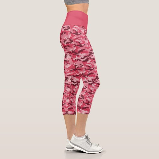 Rosa Camouflage Hochwaisted Capris (Rechts)