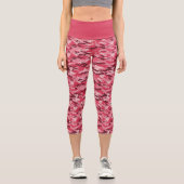 Rosa Camouflage Hochwaisted Capris (Vorderseite)