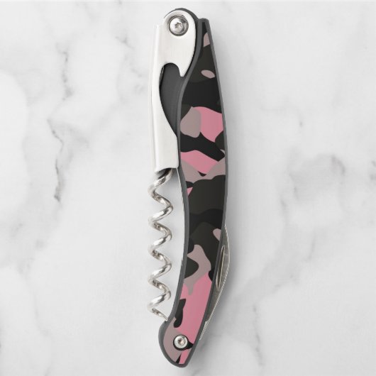 Rosa Camouflage Kellnermesser (Vorderseite)
