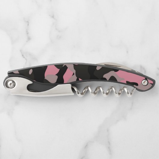 Rosa Camouflage Kellnermesser (Vorderseite)
