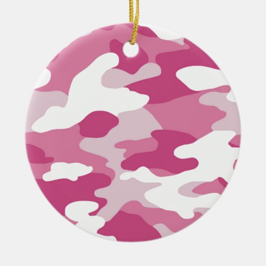 Rosa Camouflage Keramik Ornament (Vorne)