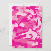 Rosa Camouflage Kinderdusche Camouflage Country Gi Einladung (Rückseite)