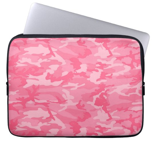 Rosa Camouflage Laptopschutzhülle (Vorderseite)