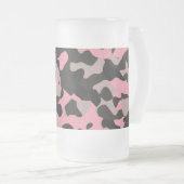 Rosa Camouflage Mattglas Bierglas (VorderseiteRechts)