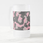 Rosa Camouflage Mattglas Bierglas (Vorderseite Links)