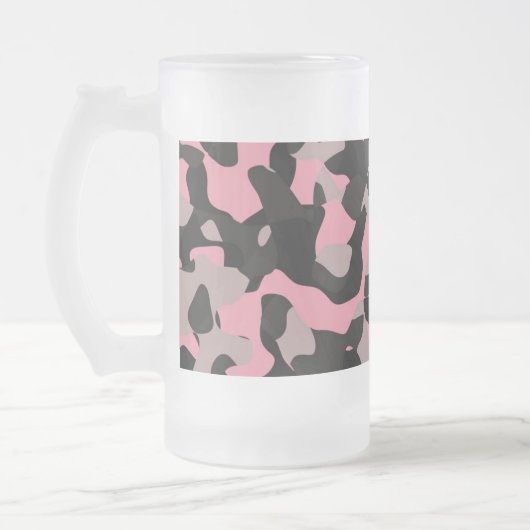 Rosa Camouflage Mattglas Bierglas (Links)