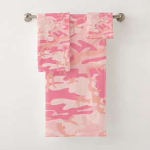 Rosa Camouflage, Militär, Armee Badhandtuch Set