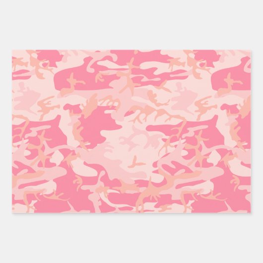 Rosa Camouflage, Militär, Armee Geschenkpapier Set (Vorderseite 3)